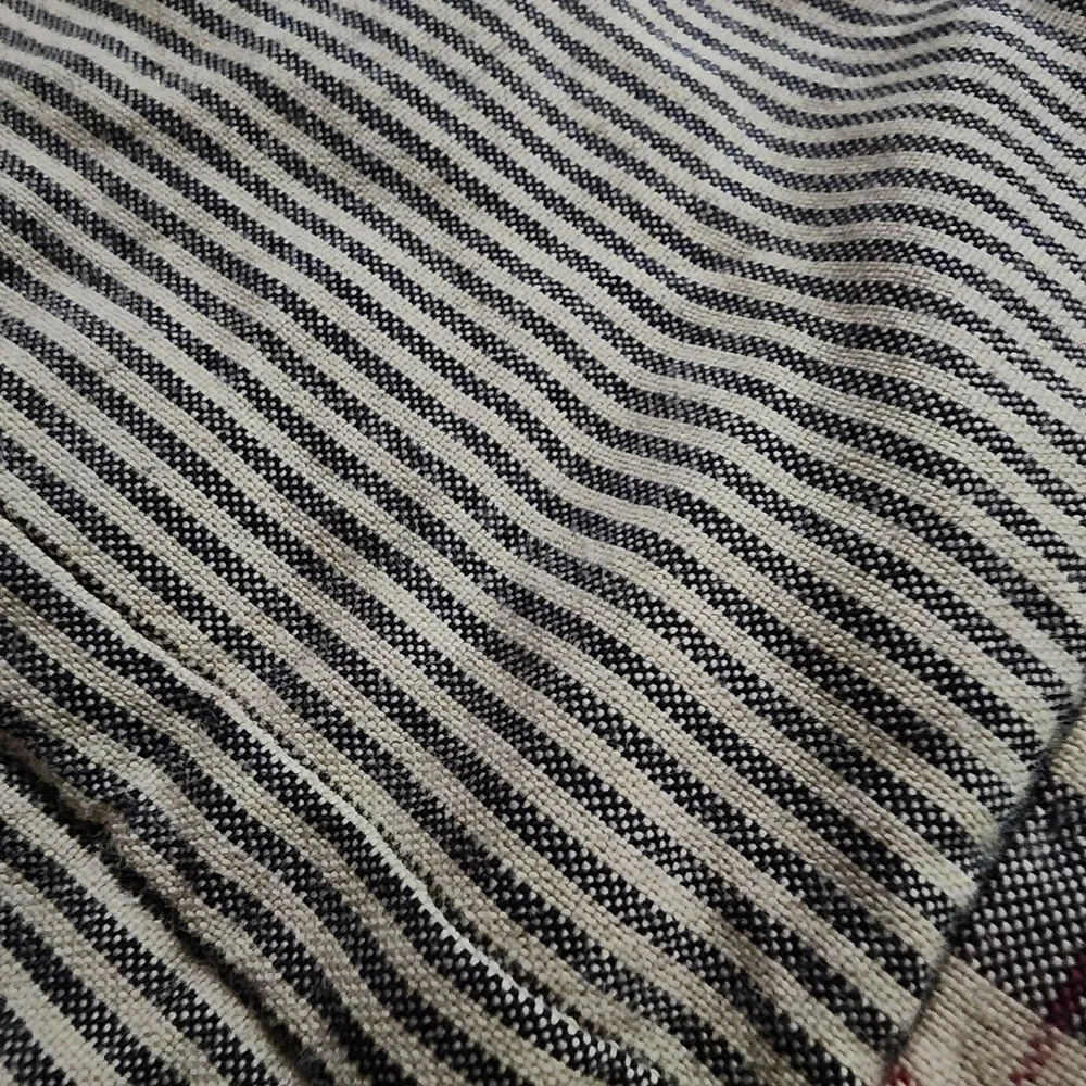 Reversible Navy Buffalo Check Pinstripe Quilted Blanket comforter 92x64